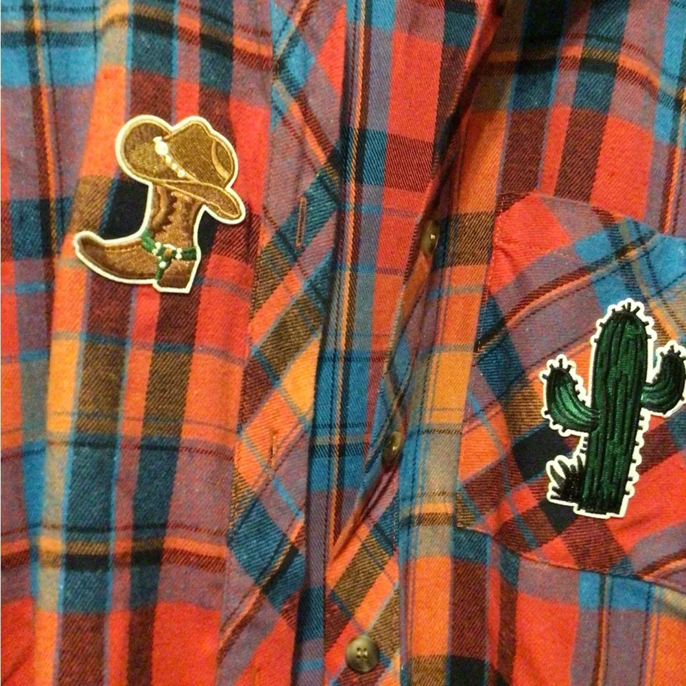 Host pick ! SALE Upcycled Lynyrd Skynyrd Plaid Flannel Shirt - Picture 4 of 6